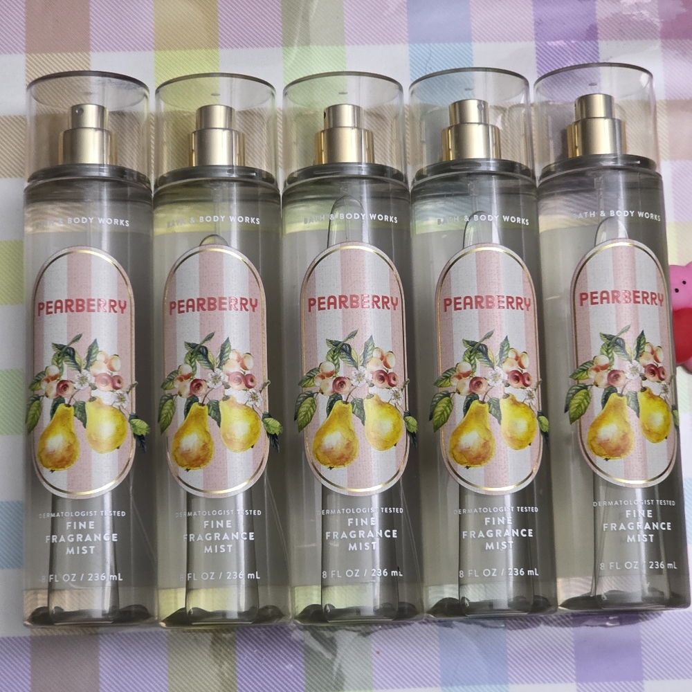 Bath & Body Works Pearberry Fine Fragrance Body Mist Set of 5 NEW RARE